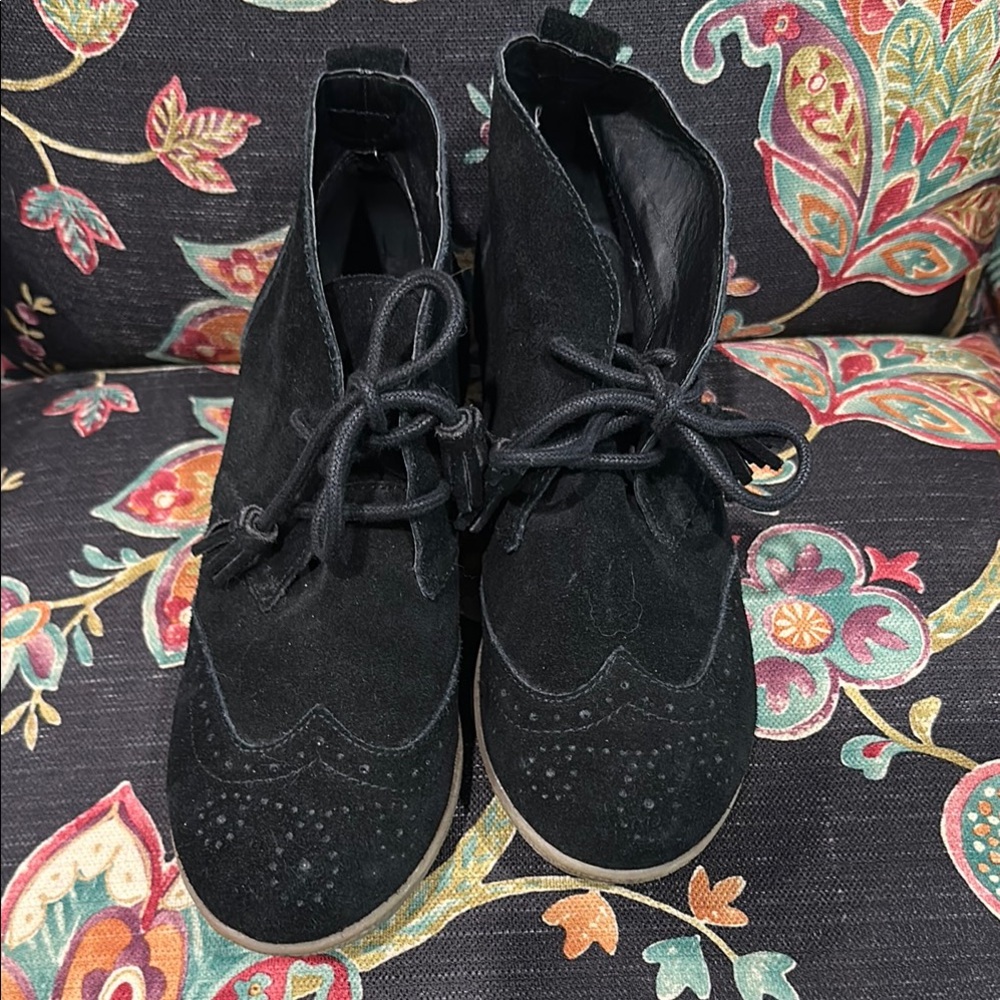 Lands' End Black Suede Boots